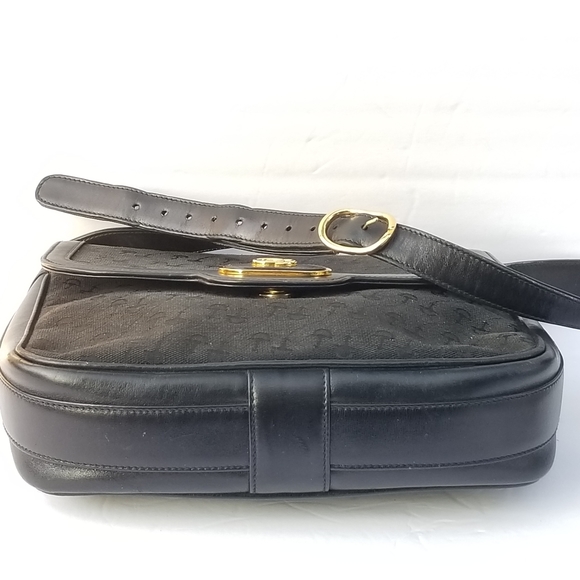 Auth Vintage GUCCI Horsebit embossed Canvas and Leather Shoulder handbag - Picture 12 of 16